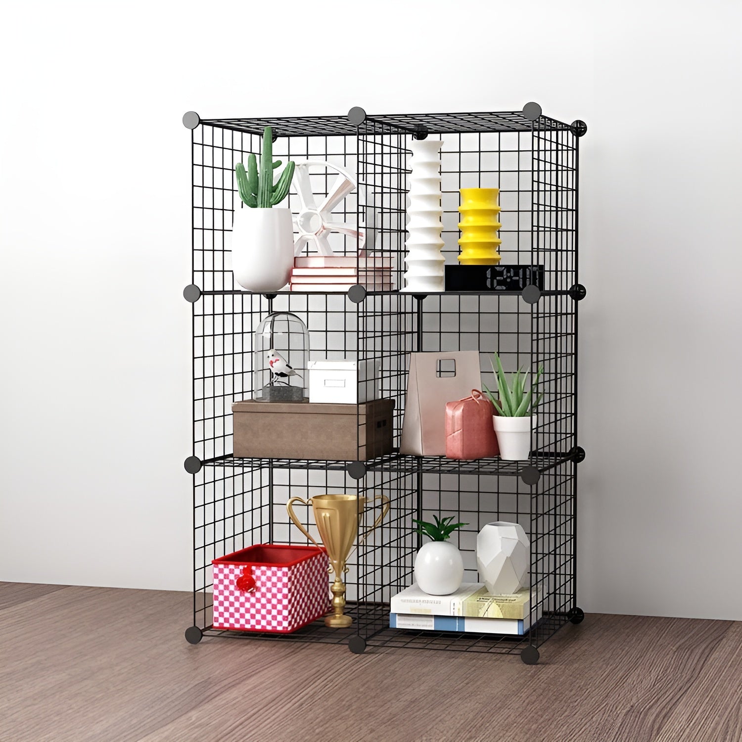 6_cube_iron_wardrobe_for_clothes_storage__Black