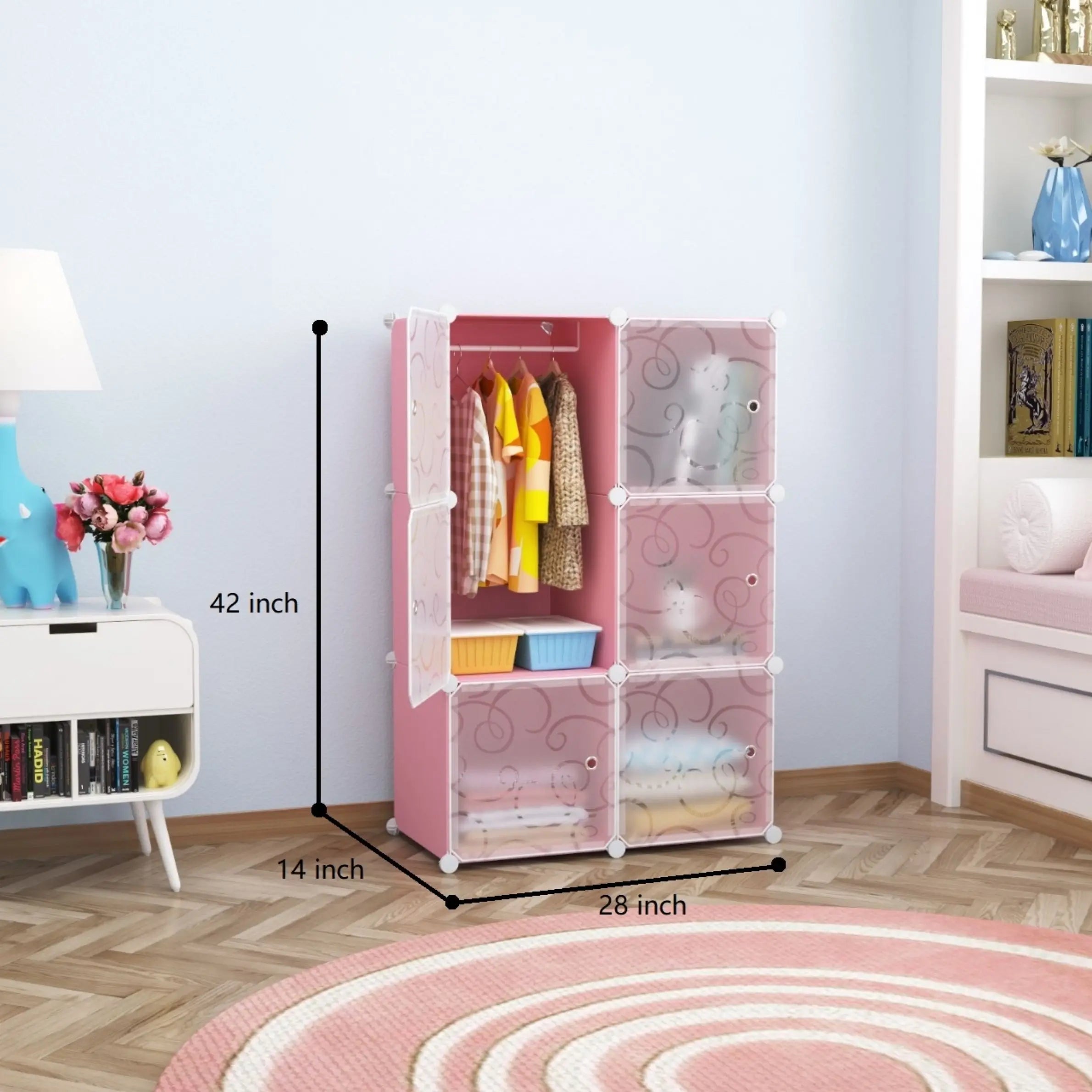 6_door_PP_plastic_closet_for_bedroom_storage__pink