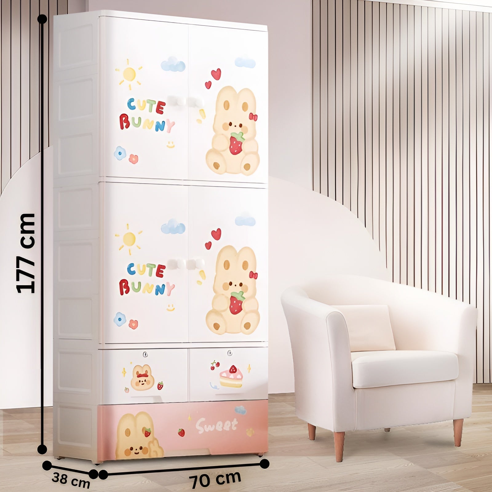 7031_cute_bunny_Best-deals-on-kids-plastic-wardrobes__cute-bunny