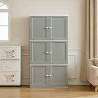 Compact tall cabinet with six storage sections__6533 A Grey