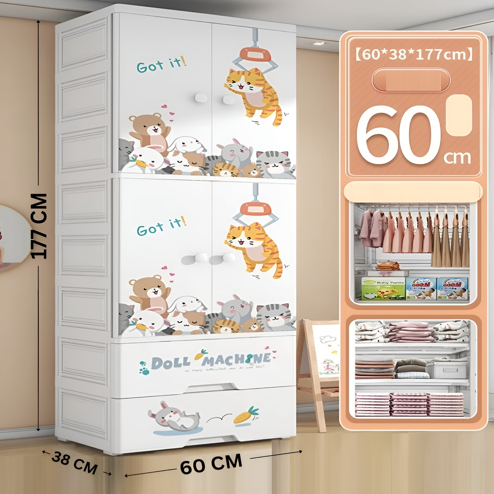 Cute bear wardrobe for kids__Doll
