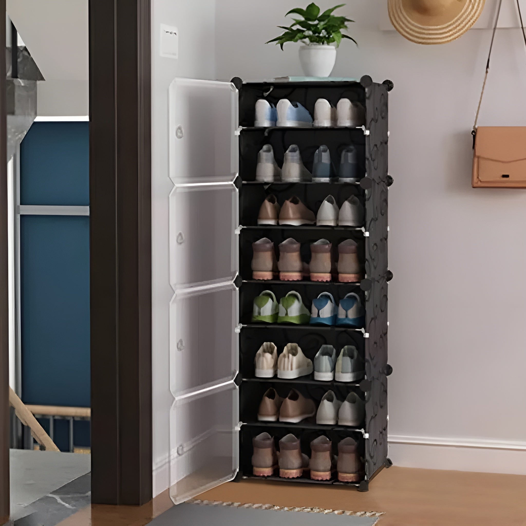 Durable_soft_plastic_shoe_bag_with_carrying_strap__16-pair-black