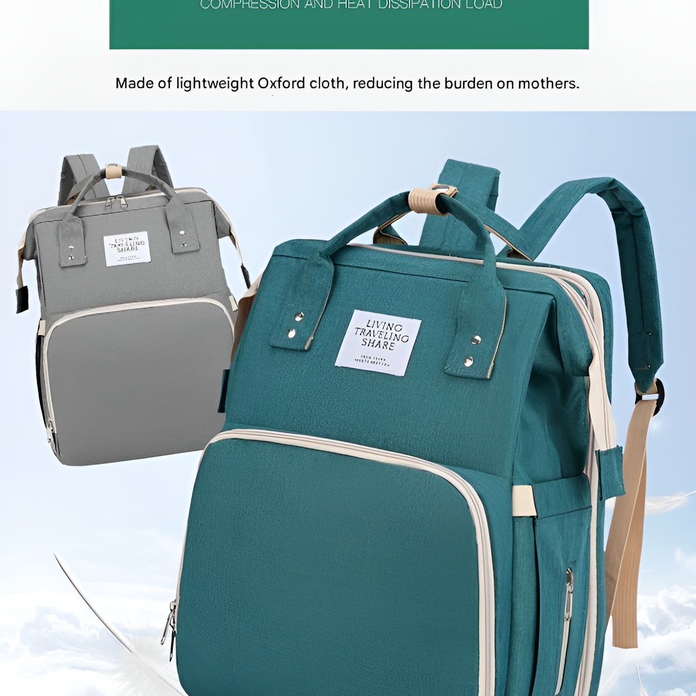 Elegant_mommy_diaper_backpack_for_baby_essentials_and_accessories__Green