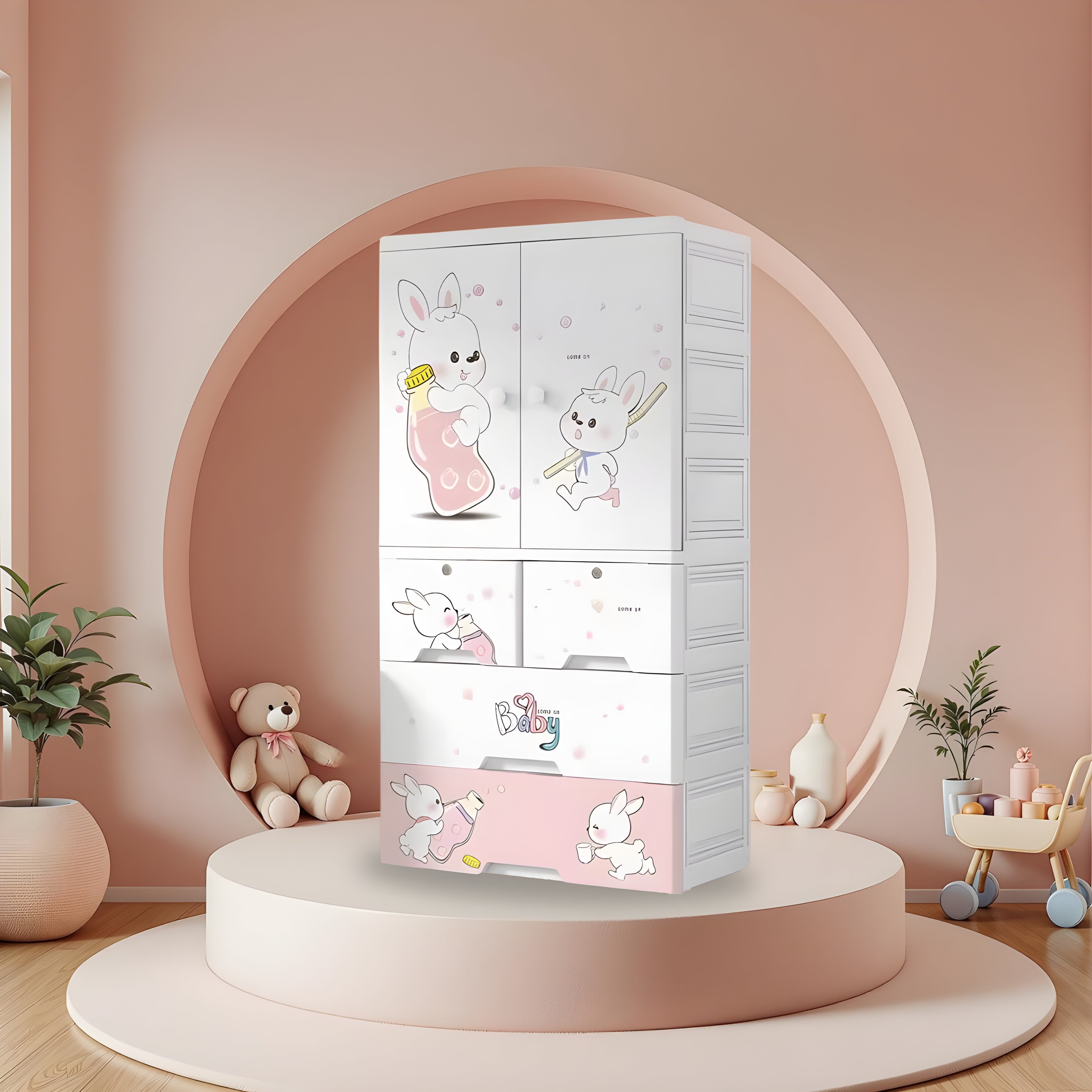 Kids-plastic-wardrobe-with-foldable-and-stackable-sections__rabbit