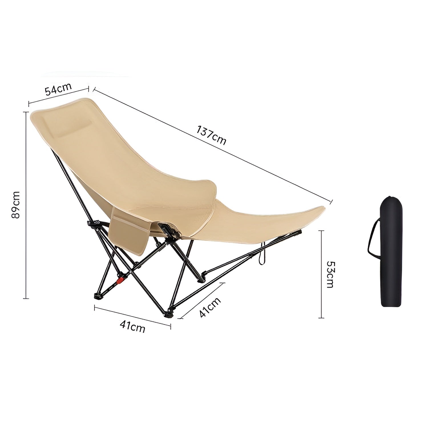 Portable Camping Chair with Footrest__cream