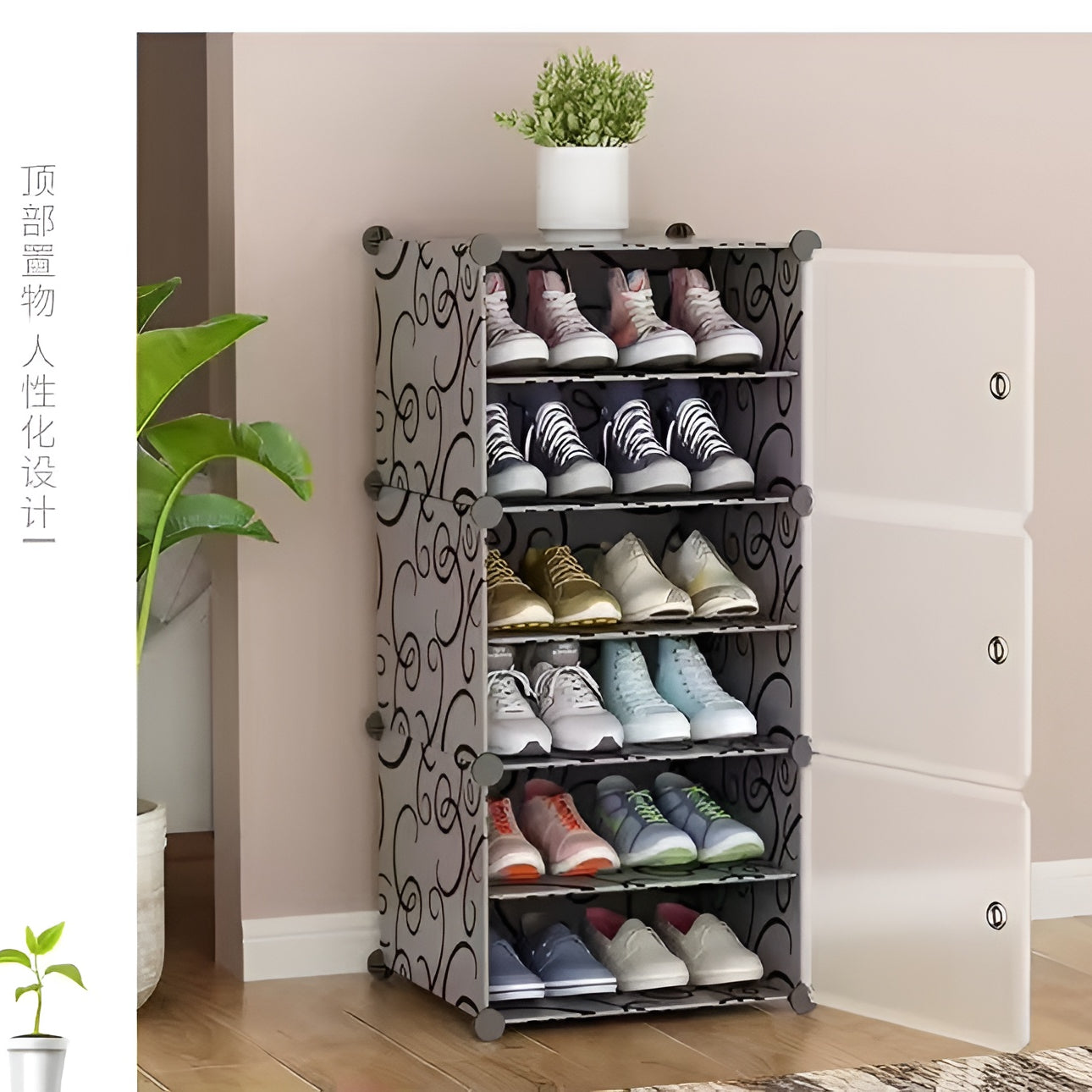 Portable_soft_shoe_organizer_for_suitcase_packing__12-pair-gray