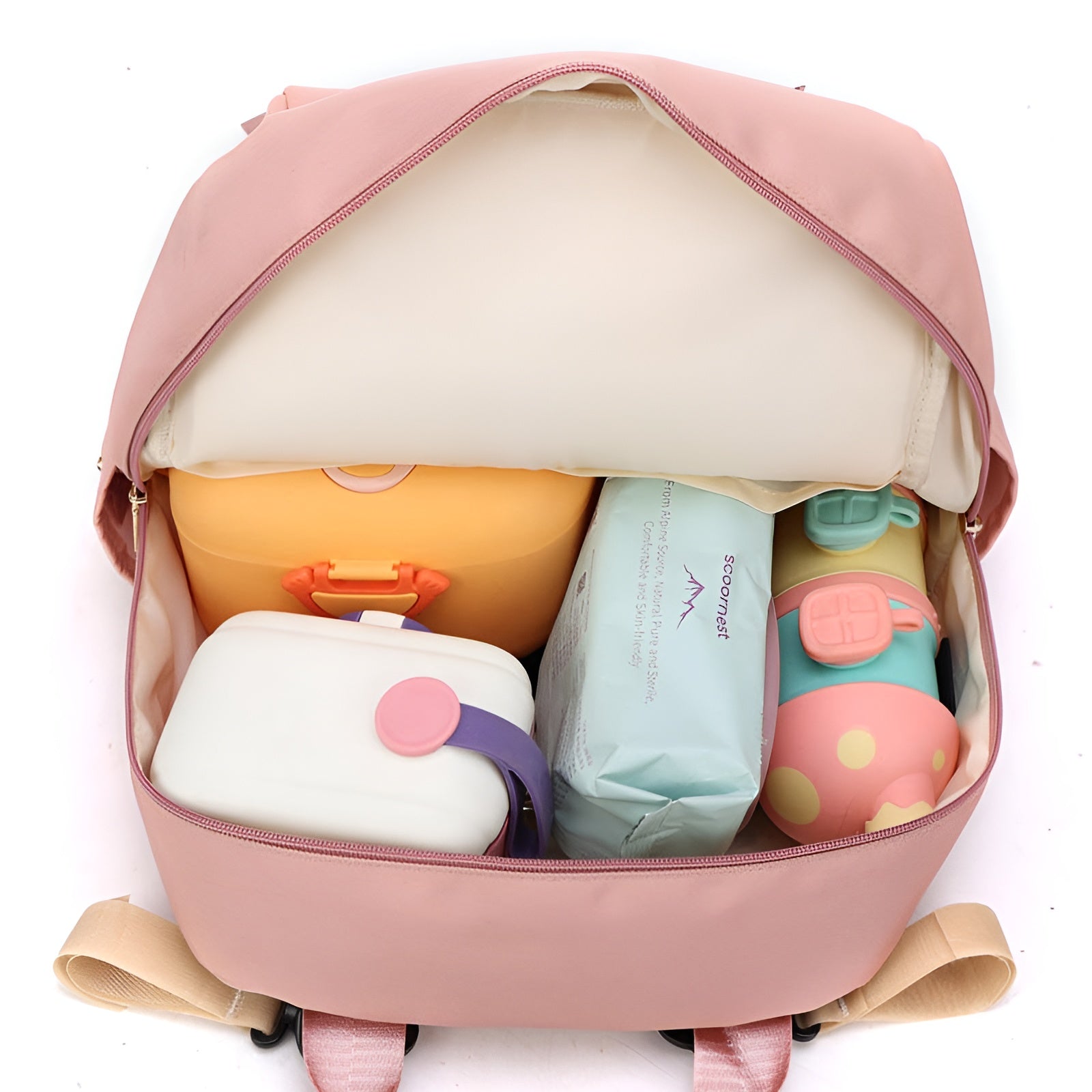 Trendy_waterproof_diaper_backpack_for_fashion-conscious_moms__Pink