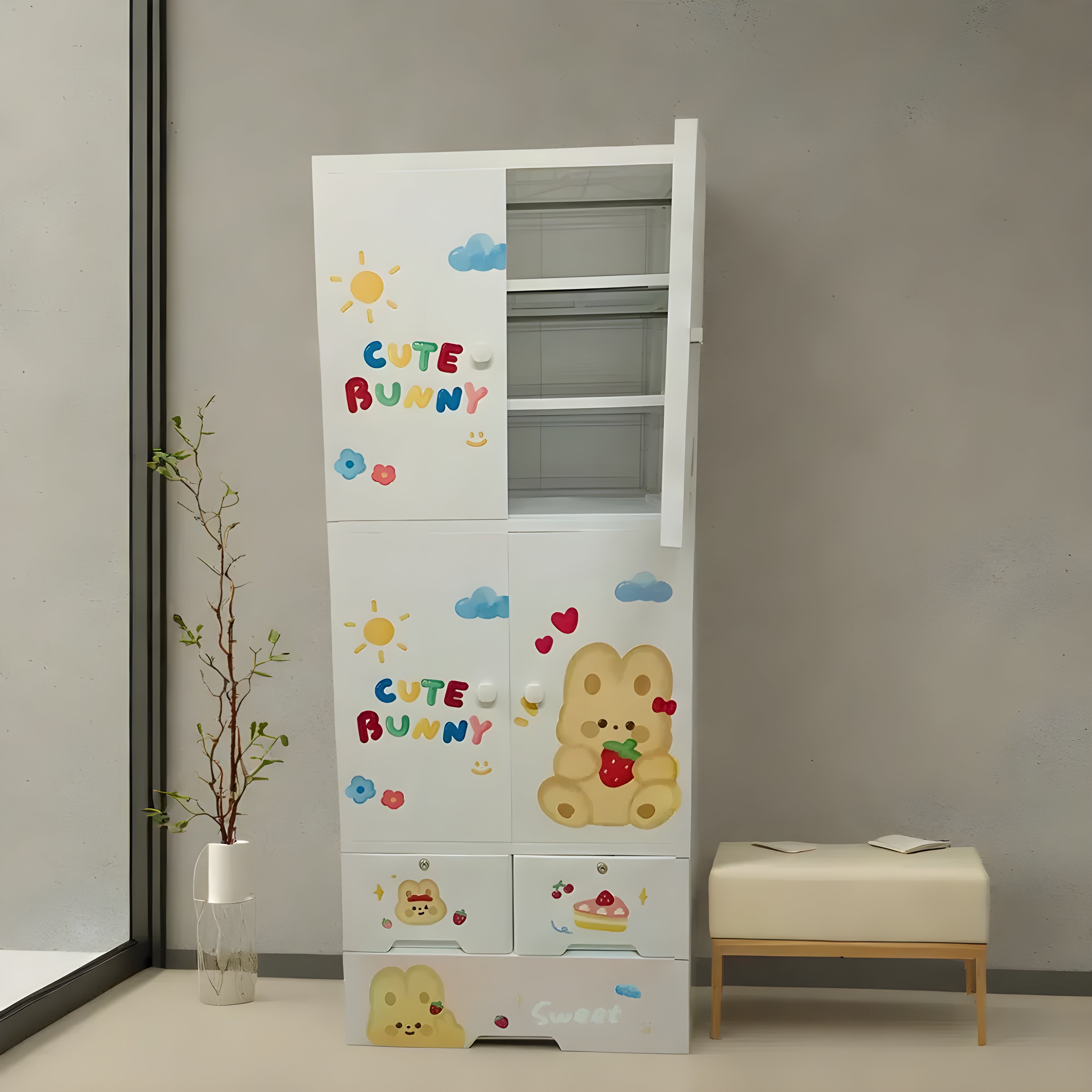 child-safe_plastic_wardrobe_with_doors_and_drawers__cute-bunny