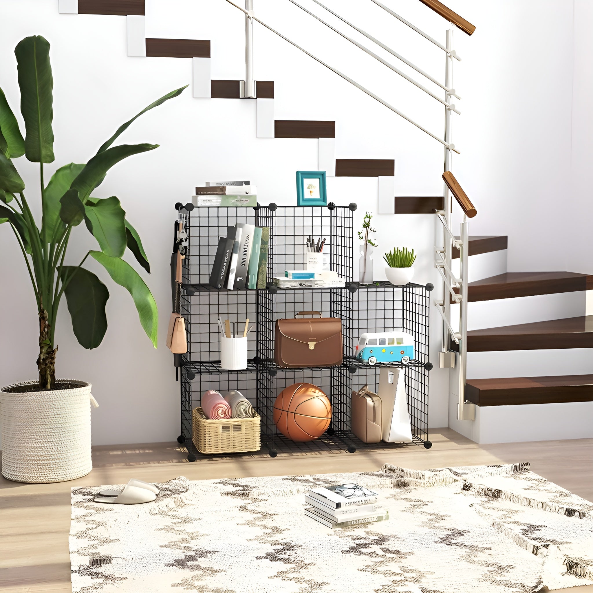 iron_frame_8_cube_wardrobe_for_home_use__Black