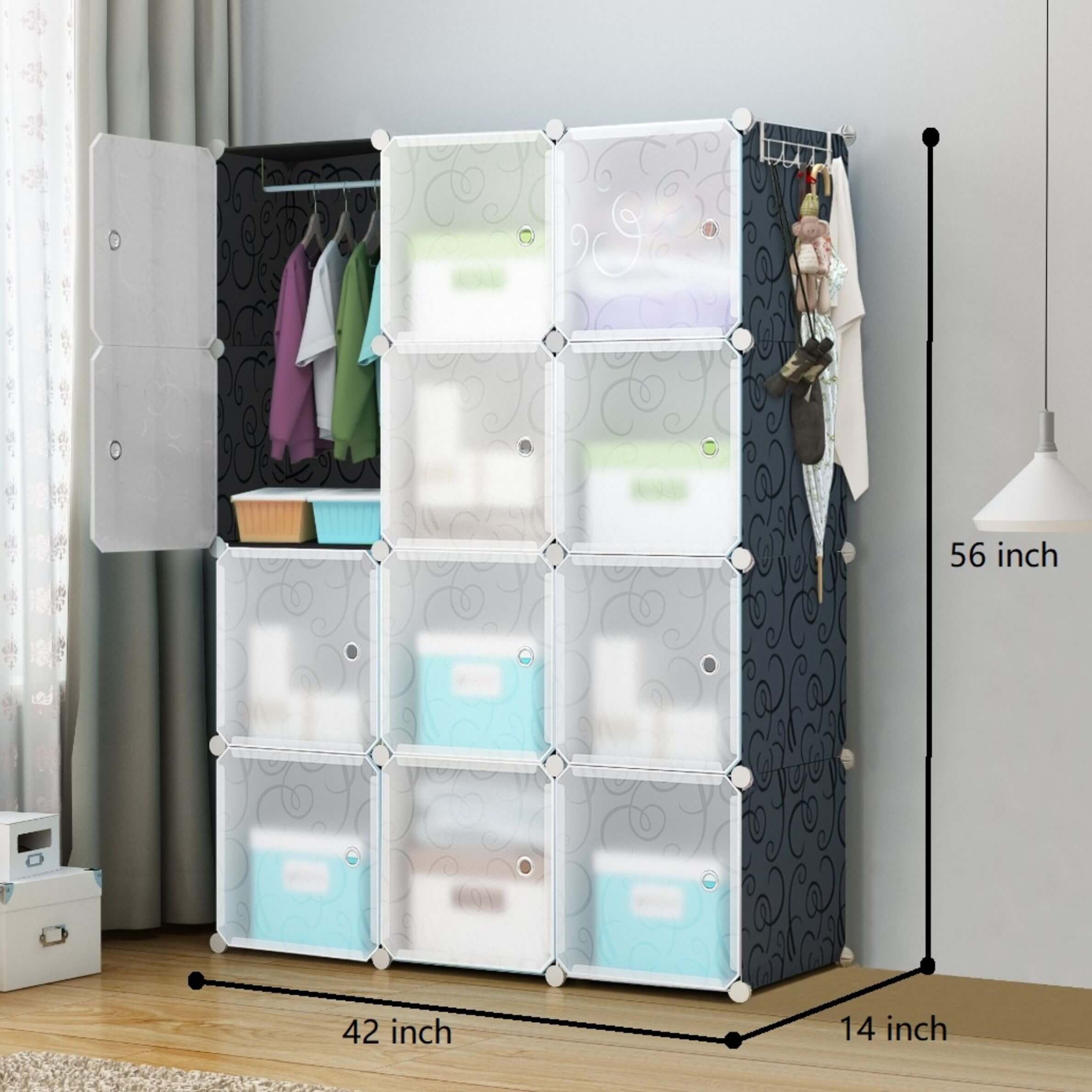 large_12_compartment_PP_wardrobe_with_clear_doors__black