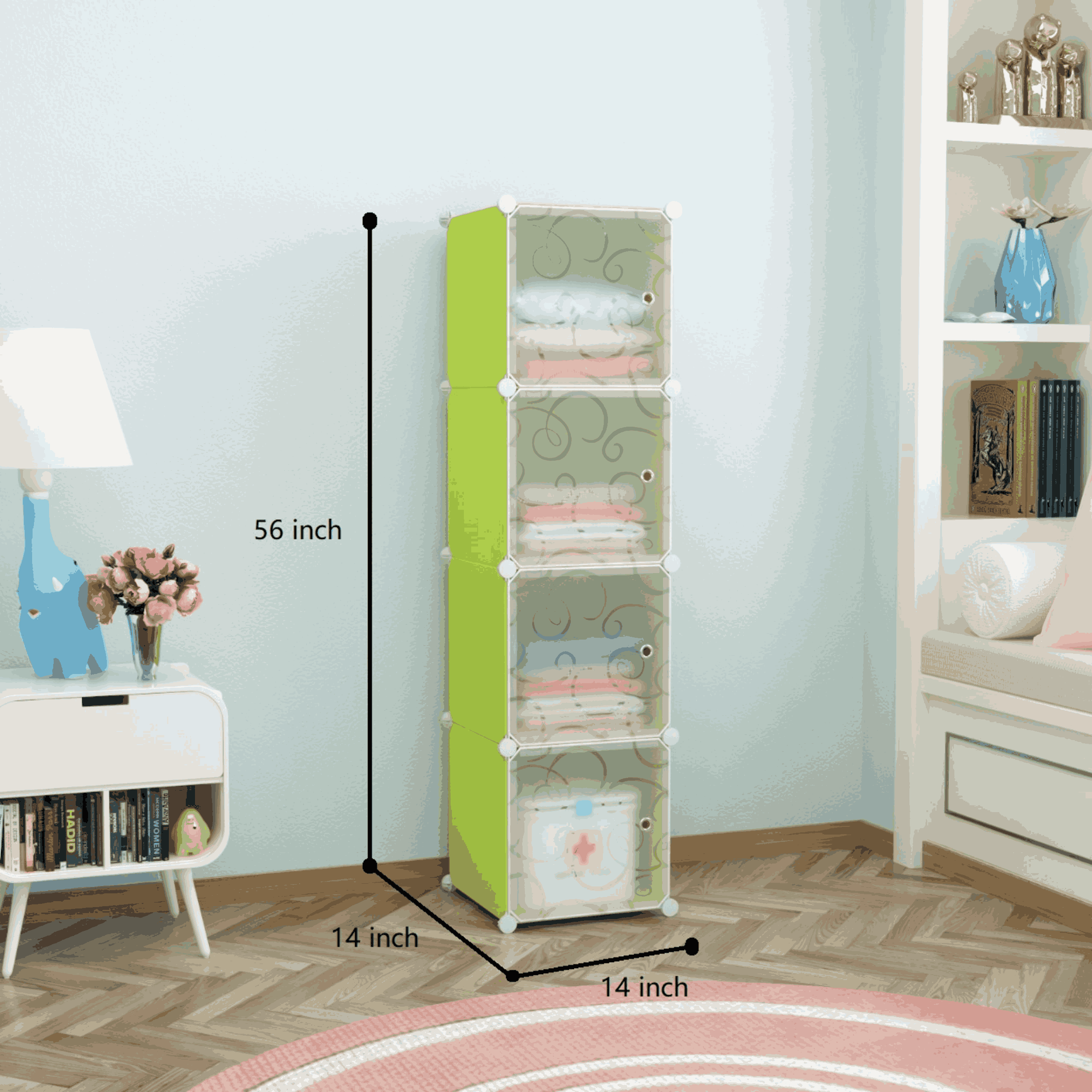 multipurpose_transparent_plastic_storage_cabinet__green