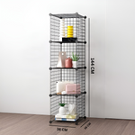 portable_4_cube_metal_storage_organizer__Black