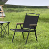 Portable Folding Camping Chair with Wooden Armrests