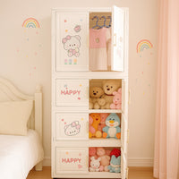 Cute baby bear kids wardrobe plastic storage almirah for clothes and toys__70213 cake bear