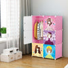 6 Door Plastic Wardrobe for Apparel Storage, Dress Cupboard, and Clothing Organization  ( 28×14×42 inch )