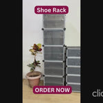 durable hard plastic shoe rack with multiple tiers__4-box