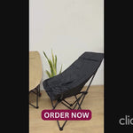 comfortable padded camping chair with armrests__white