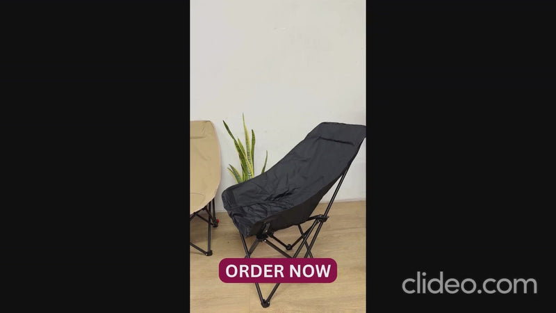 comfortable padded camping chair with armrests__white
